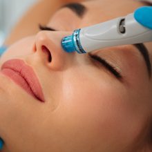 Close up of a modern device for hydrafacial procedure